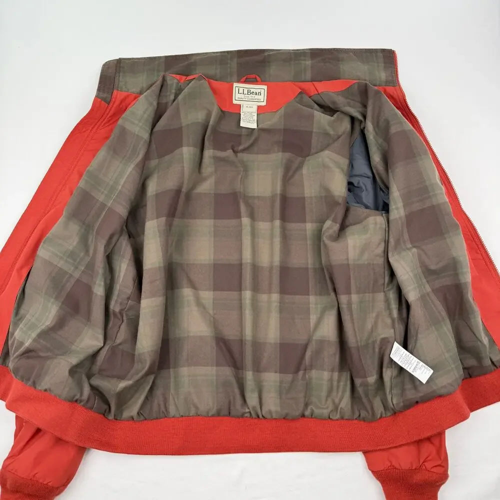 L.L.Bean Nylon Jacket XL Red Orange Zip Bomber Outdoor Gorpcore Utility 2000s